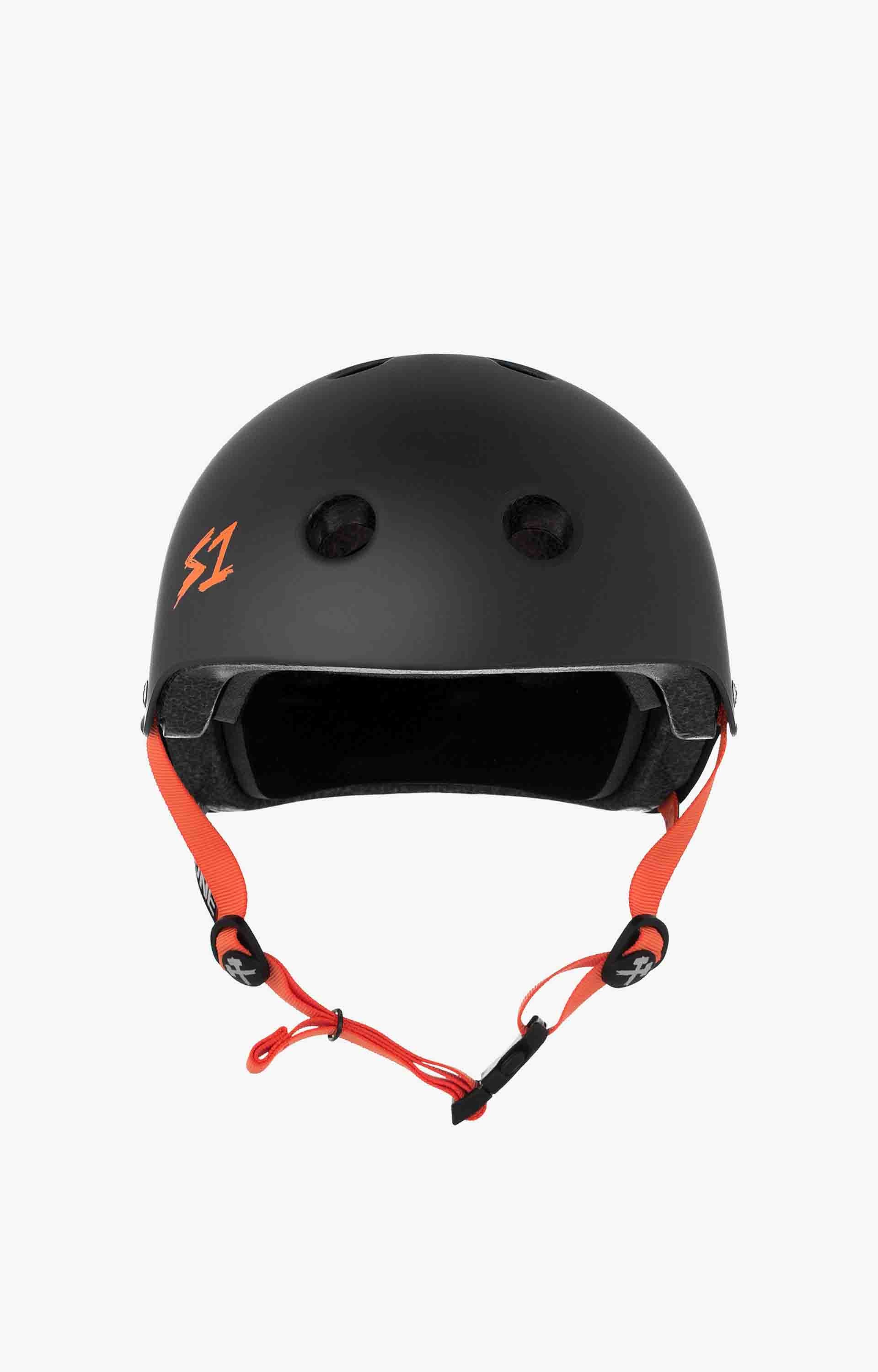 S-One Lifer Series Helmet, Black Matte/Orange Straps